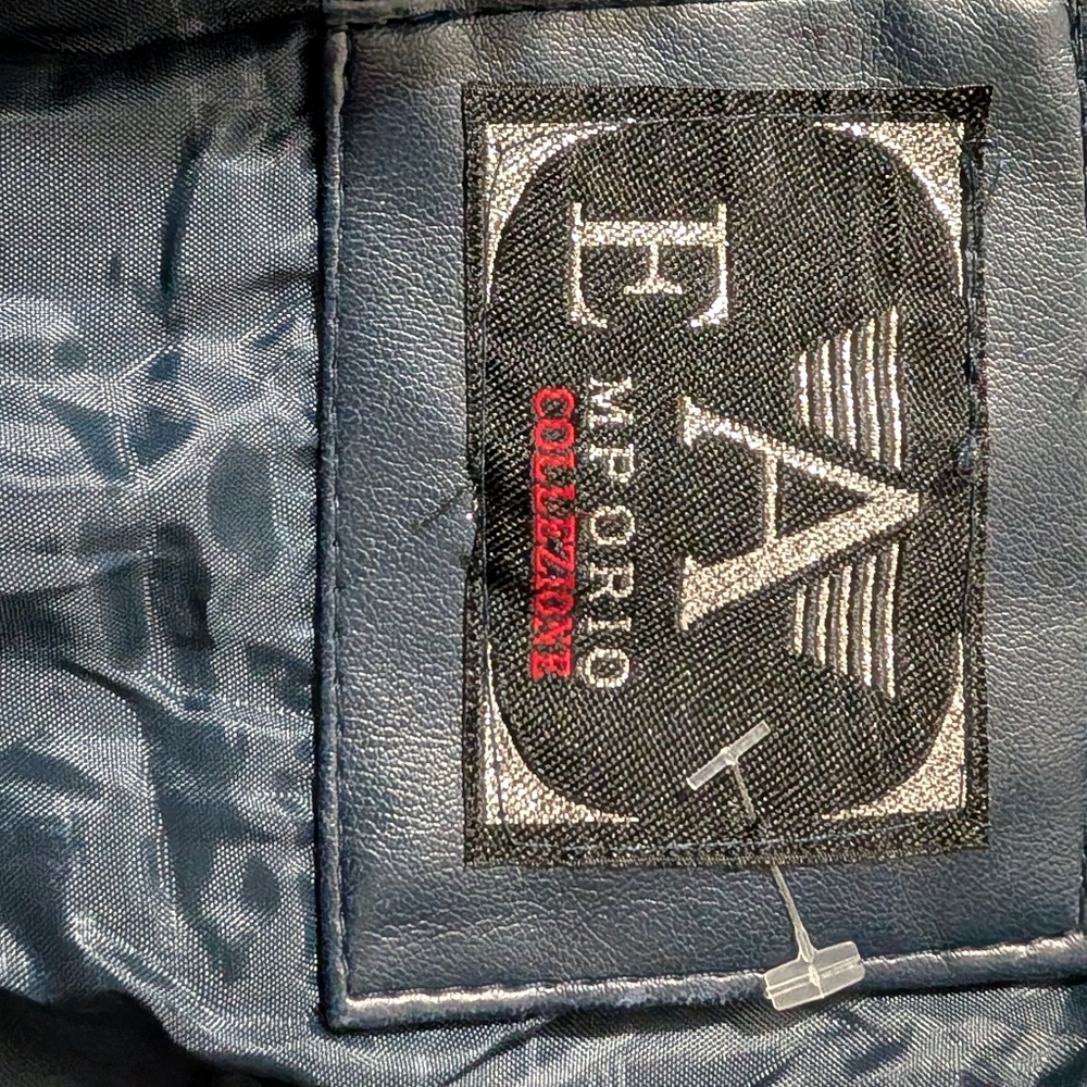 Faux Leather navy blue Jacket - Picture 3 of 9